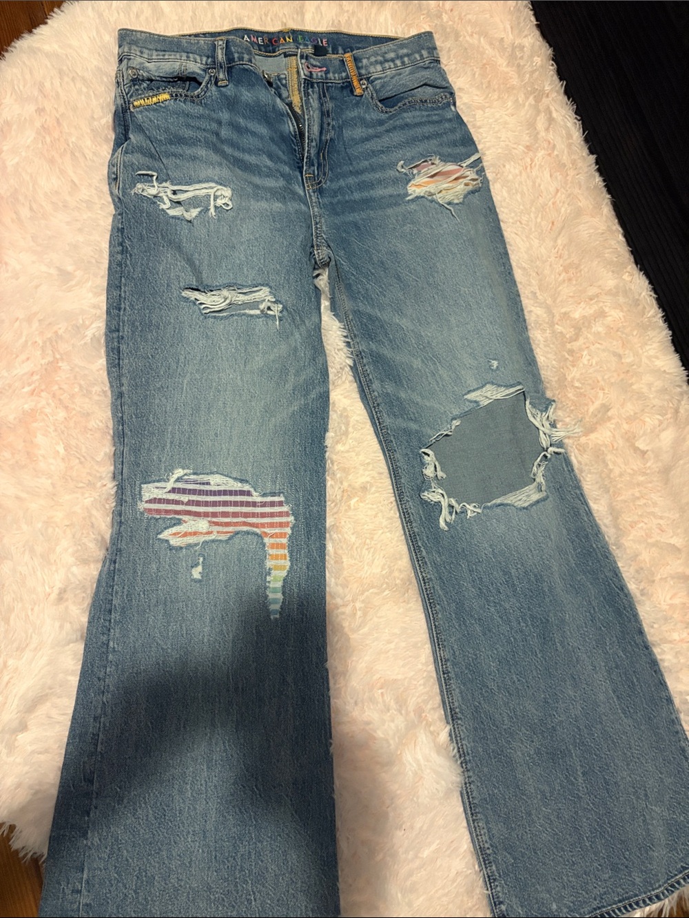 American Eagle Outfitters Light Blue Flare Jeans Pride Edition
